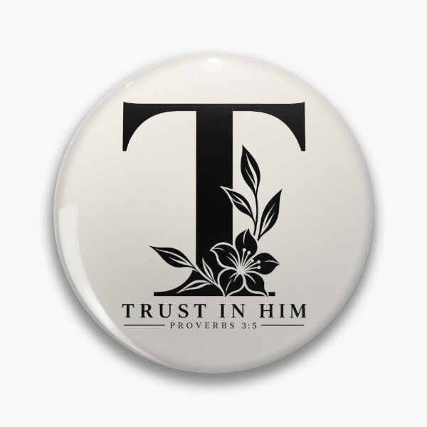 Item preview, Trust in Him Letter T Floral Monogram – Minimalist Christian Faith Vintage designed and sold by HO•Designs.
