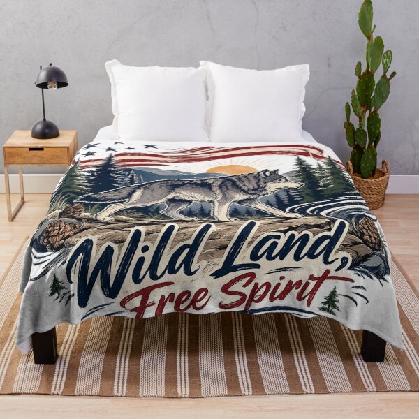 Item preview, Patriotic Wolf American Flag Wilderness Wild Land Free Spirit Art designed and sold by inkoutninja.