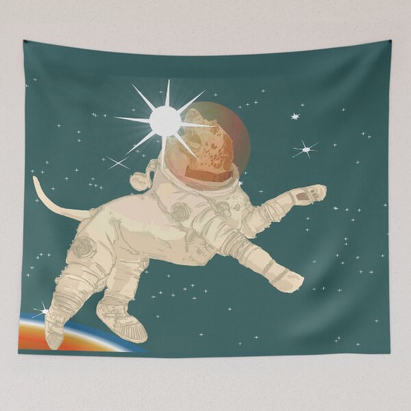 Item preview, Dalmatian Catching a Star – Retro Space Dog Art designed and sold by Eejee-SK.