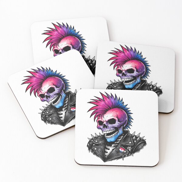 Item preview, Bi Pride Punk Skull Bisexual Flag designed and sold by jarrellclaretha.