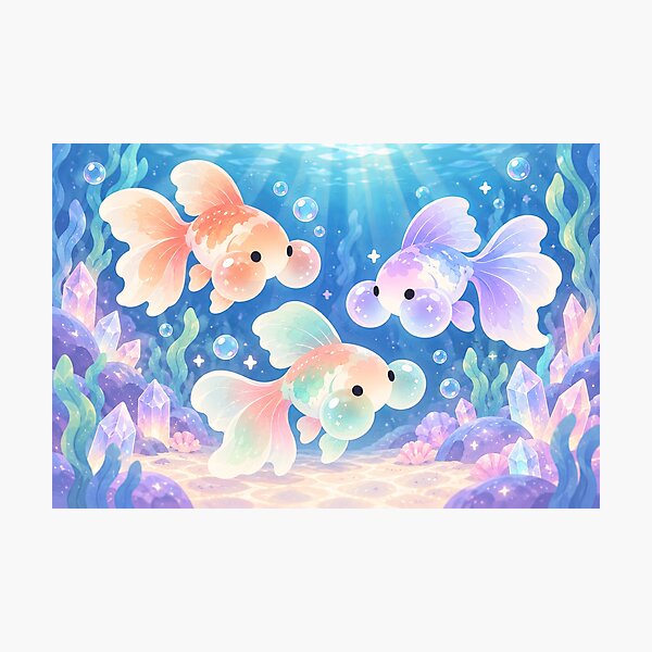 Item preview, Bubble Eye Goldfish in a Pastel Crystal Garden designed and sold by AshiraCreations.