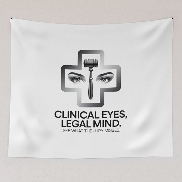 Item preview, Clinical Eyes, Legal Mind – Funny Legal Nurse Consultant Gift designed and sold by CuteDesignables.