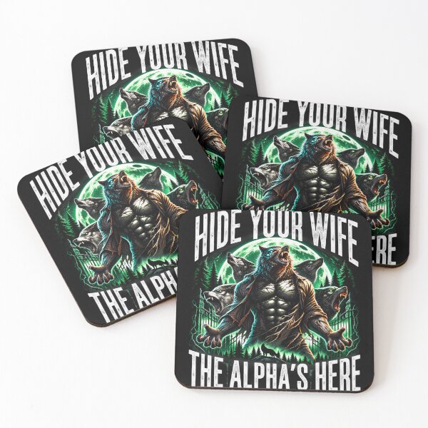 Item preview, Hide Your Wife The Alpha's Here Wolf 90s Style Wolf designed and sold by Bob Meme Life.