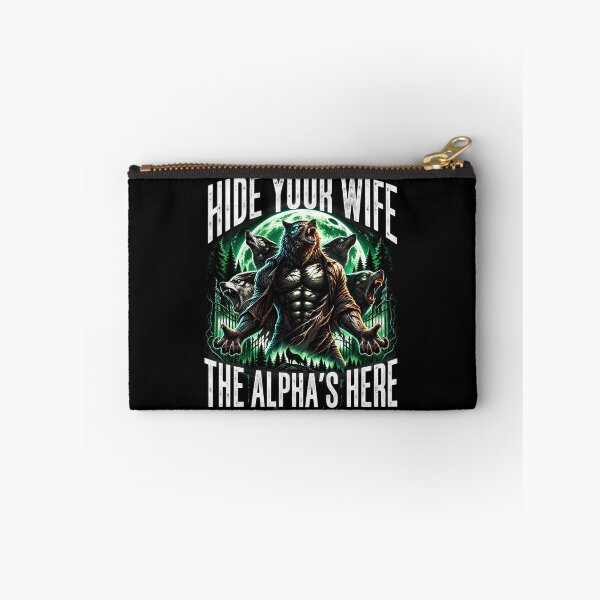 Item preview, Hide Your Wife The Alpha's Here Wolf 90s Style Wolf designed and sold by Bob Meme Life.