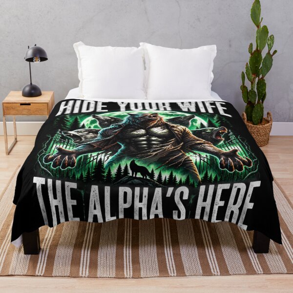 Item preview, Hide Your Wife The Alpha's Here Wolf 90s Style Wolf designed and sold by Bob Meme Life.