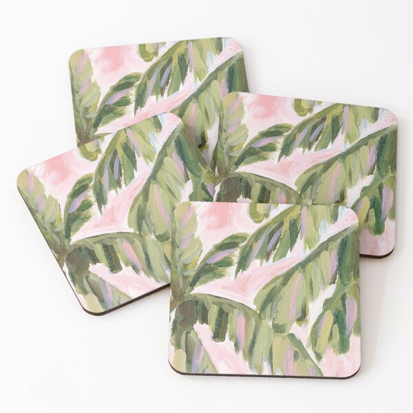 Item preview, Blush Pink Tropical Palms – Botanical Art   designed and sold by eurosummer.