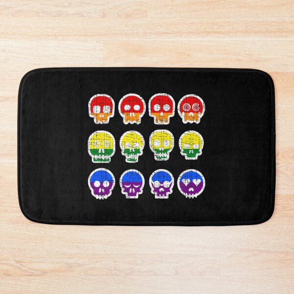 Item preview, Gay Pride Rainbow Flag Color Emo Skulls designed and sold by jarrellclaretha.