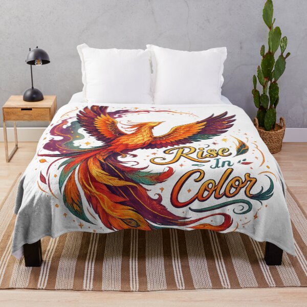 Item preview, Rise in Color Majestic Phoenix Bird Fantasy Fire Inspirational Art designed and sold by inkoutninja.