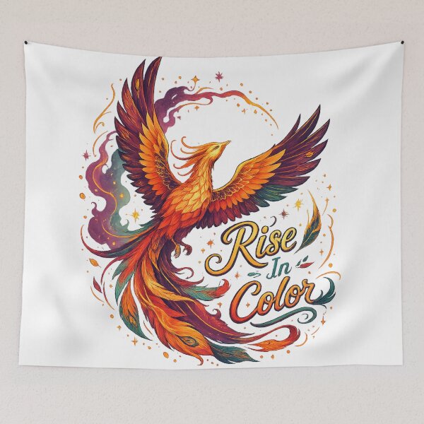 Item preview, Rise in Color Majestic Phoenix Bird Fantasy Fire Inspirational Art designed and sold by inkoutninja.