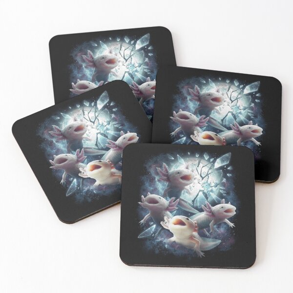 Item preview, Surreal Axolotl Group Breaking Through Shattered Ice designed and sold by MiALopezArt.
