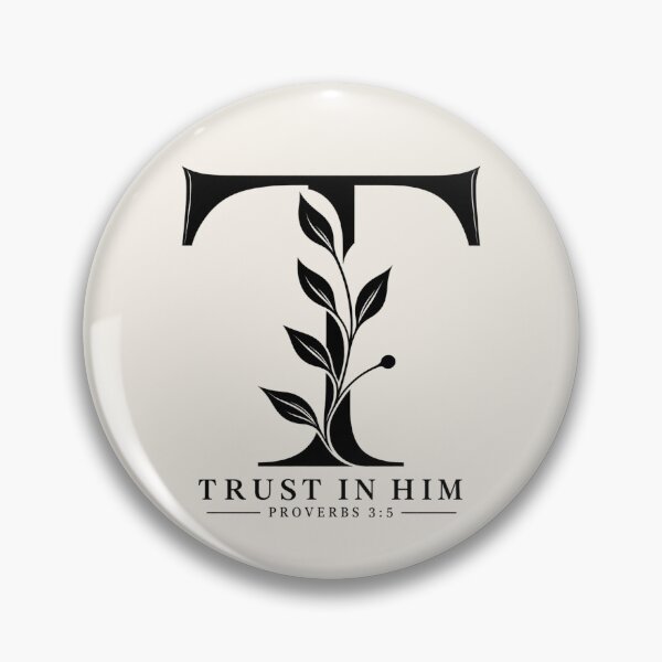 Item preview, Trust in Him Letter T Botanical Monogram – Vintage Christian Faith designed and sold by HO•Designs.