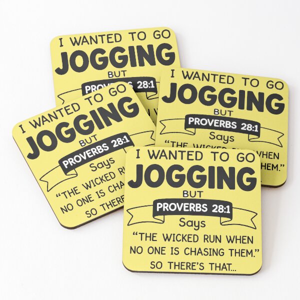 Item preview, Hilarious Proverbs 281 Jogging – Funny Christian Fitness designed and sold by lcnsdjstrtry.