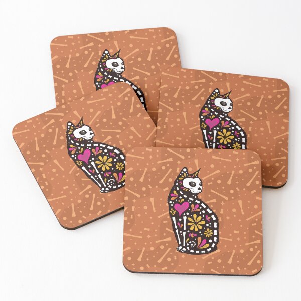 Item preview, Day of the Dead Bibi - Orange Bones & Stars designed and sold by Scarlet Moody.
