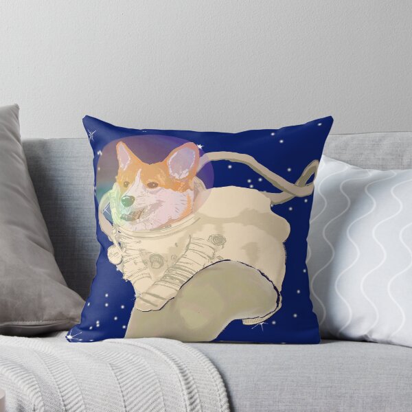 Item preview, Corgi Astronaut with Bone-Shaped Rocket – Retro Space Dog Art designed and sold by Eejee-SK.