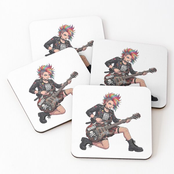 Item preview, Punk Is Not Dead - Rainbow Mohawk Rebel Anime Girl Street Art designed and sold by jarrellclaretha.