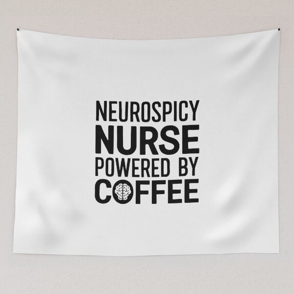 Item preview, Neurospicy Nurse Powered by Coffee – Funny Neurodivergent Nurse Gift designed and sold by CuteDesignables.