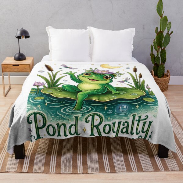 Item preview, Pond Royalty Cute Frog Princess Lily Pad Whimsical Fairycore Art designed and sold by inkoutninja.