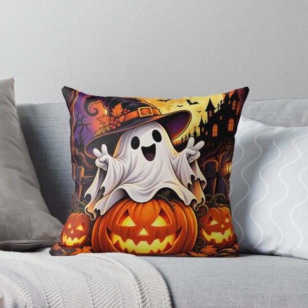 Item preview, Cute Halloween Ghost Witch on Pumpkin – Spooky Season Design designed and sold by TheAllInStore.