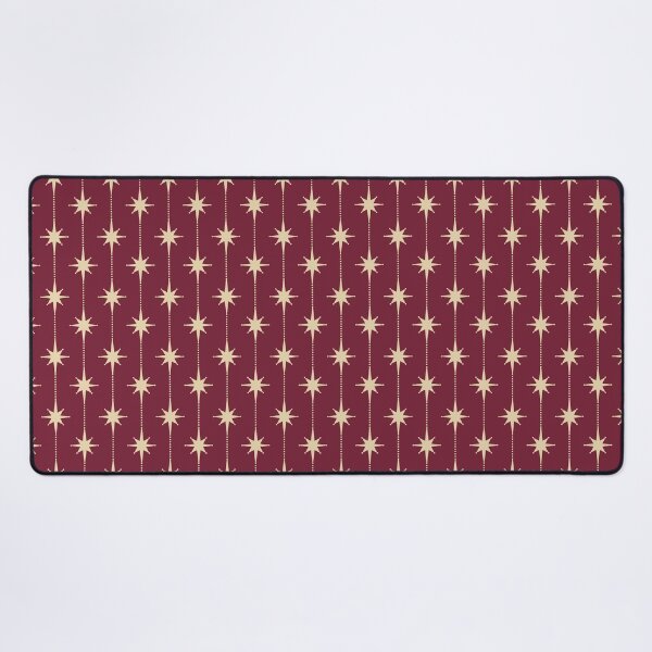 Item preview, Mid Century Modern Atomic Stars and Dots Pattern in Burgundy designed and sold by kierkegaard.