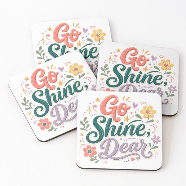 Item preview, Positive Affirmation Colorful Floral Inspirational Quote Art Go Shine Dear Quote designed and sold by inkoutninja.