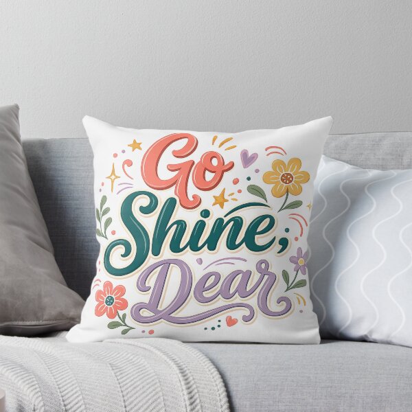 Item preview, Positive Affirmation Colorful Floral Inspirational Quote Art Go Shine Dear Quote designed and sold by inkoutninja.
