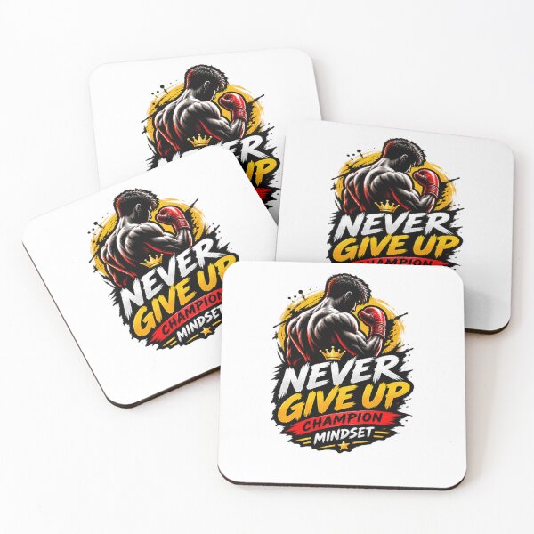 Item preview, Never Give Up Champion Mindset Motivational Fitness Design designed and sold by Artbysarmina.