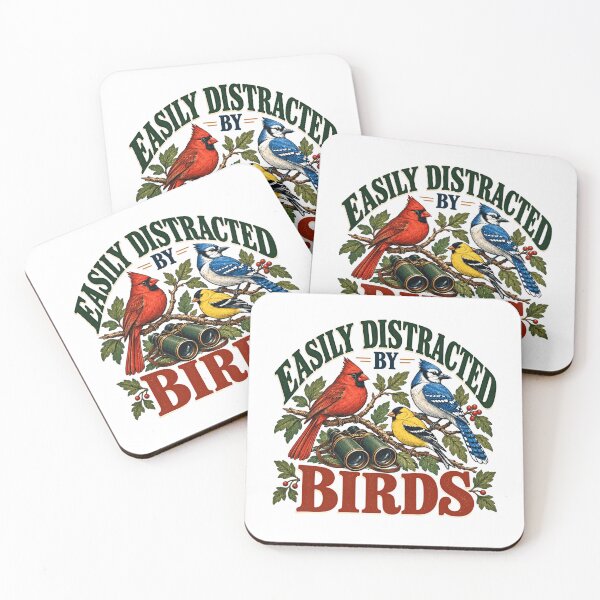 Item preview, Easily Distracted By Birds Bird Watching Birder Hobby designed and sold by SkeletonsDanger.