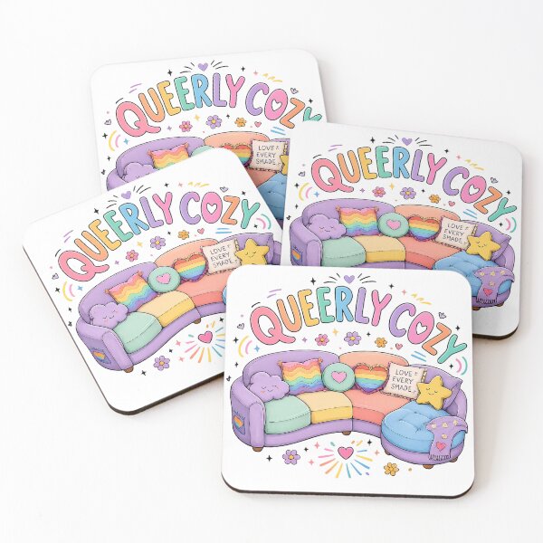 Item preview, Queerly Cozy Rainbow Pride Couch Cute LGBTQ Love and Inclusion Art designed and sold by inkoutninja.