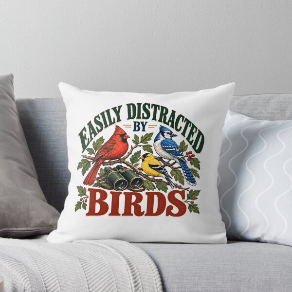 Item preview, Easily Distracted By Birds Birdwatching Enthusiast Nature Lover designed and sold by SkeletonsDanger.