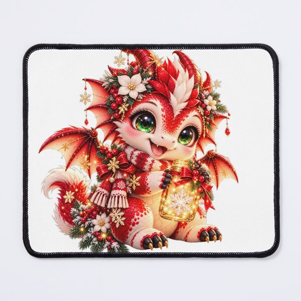 Item preview, Cute Kawaii Christmas Baby Dragon Snowflake Jar designed and sold by kawaiiaianimals.