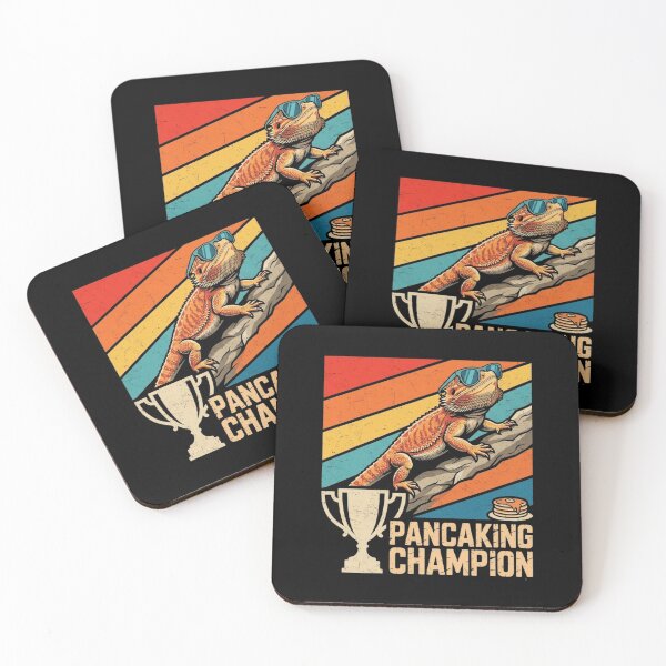 Item preview, Pancaking Champion Retro Sun Bearded Dragon Funny Reptile Design designed and sold by Ostericaimusa.