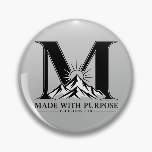 Item preview, Made With Purpose Letter M Mountain Monogram – Christian Faith Vintage designed and sold by HO•Designs.