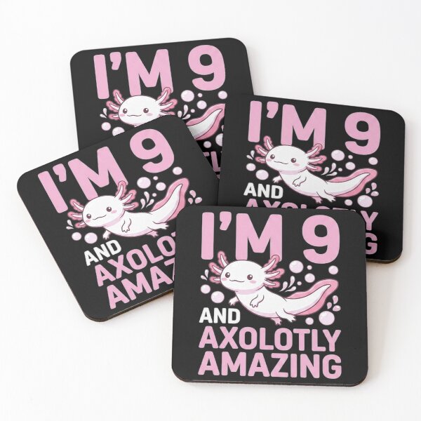 Item preview, I'm 9 and Axolotly Amazing Cute Axolotl 9th Birthday designed and sold by MiALopezArt.