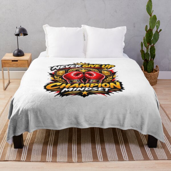 Item preview, Never Give Up Champion Mindset Boxing Motivation Design designed and sold by Artbysarmina.