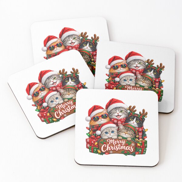 Item preview, Merry Christmas Cats – Cute Festive Kittens Holiday Design designed and sold by nnieketro.