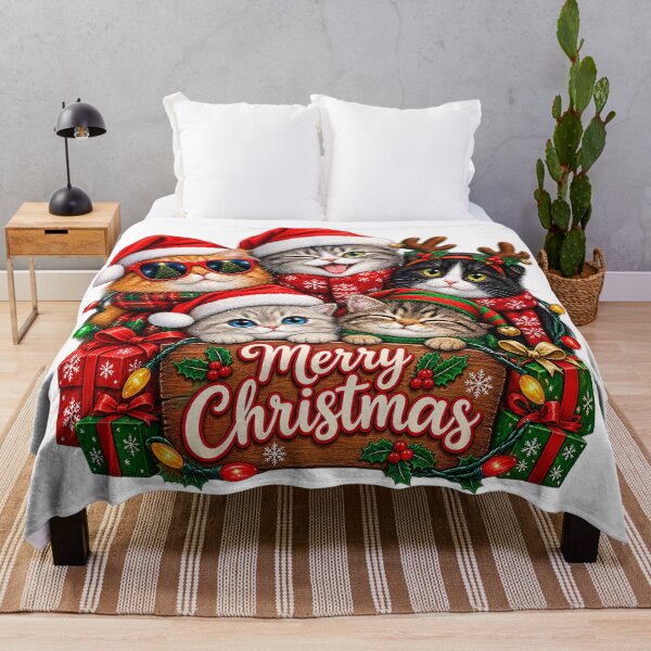 Item preview, Merry Christmas Cats – Cute Festive Kittens Holiday Design designed and sold by nnieketro.