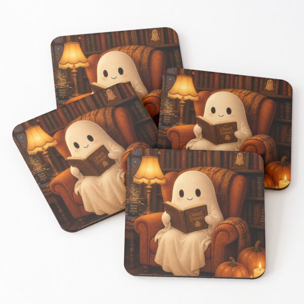Item preview, Adorable and cozy ghost reading | Autumn aesthetic designed and sold by Knightofartx25.