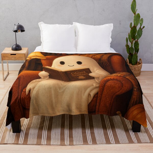 Item preview, Adorable and cozy ghost reading | Autumn aesthetic designed and sold by Knightofartx25.