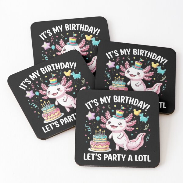 Item preview, It's My Birthday Let's Party A Lotl Cute Axolotl Party designed and sold by MiALopezArt.