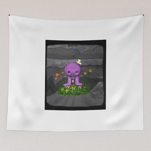 Item preview, Cute Purple Monster On Flower Hill designed and sold by Hl3lina-lbabe.