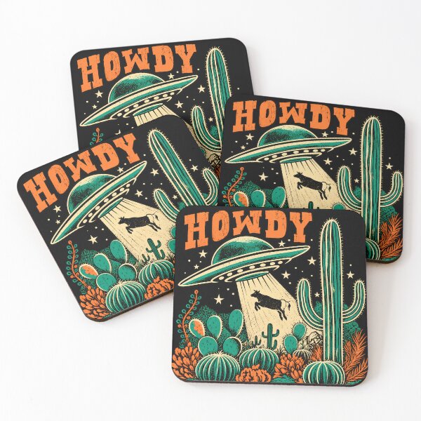 Item preview, Howdy Western Cow UFO Vintage Cowboy Alien designed and sold by lcnsdjstrtry.