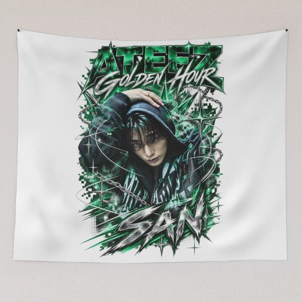 Item preview, Emerald Cosmic Swirl San ATEEZ Golden Hour Graphic designed and sold by Valeree Store.