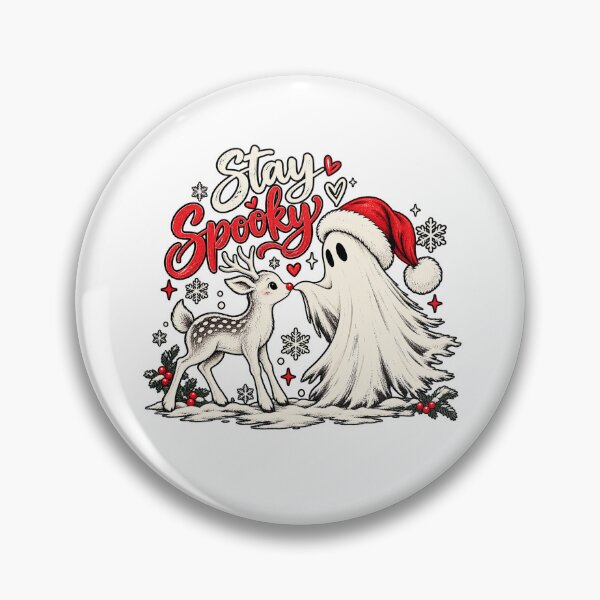 Item preview, Cute Christmas Ghost and Reindeer Shirt, Retro Spooky Holiday Tee designed and sold by LandFinStudio.