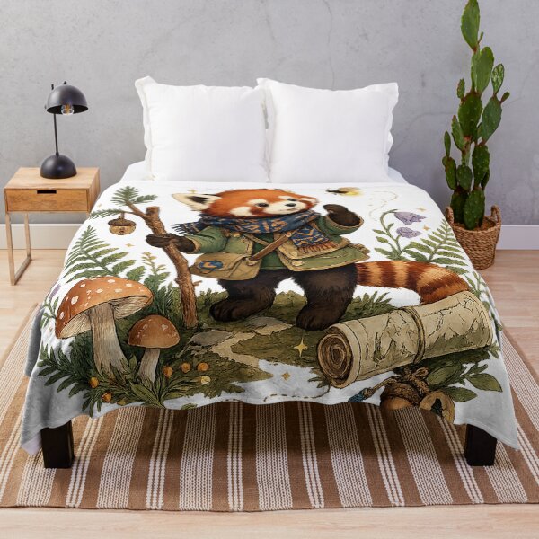 Item preview, Cute Red Panda Forest Explorer Whimsical Woodland Adventure Art designed and sold by inkoutninja.
