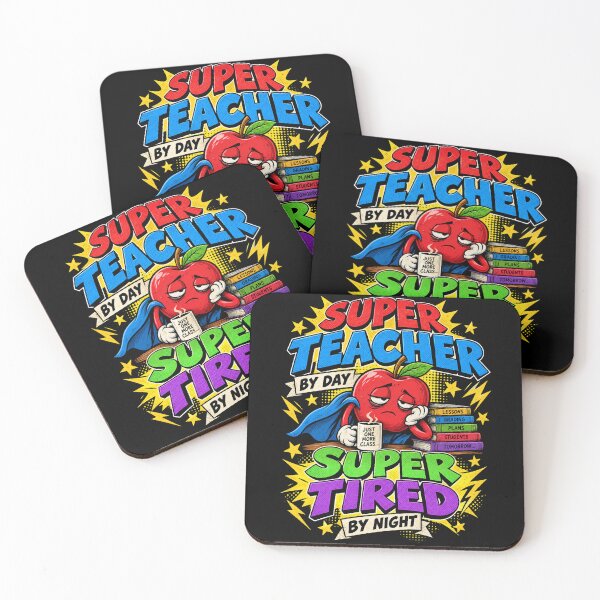 Item preview, Super Teacher By Day Super Tired By Night Funny Teacher Life designed and sold by CF_VintageDesign.