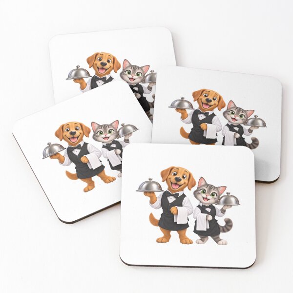 Item preview, Dog and cat waiter duo designed and sold by Hassine-Art.