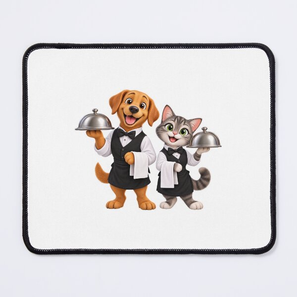 Item preview, Dog and cat waiter duo designed and sold by Hassine-Art.