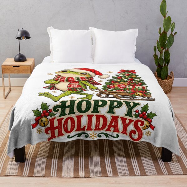 Item preview, Hoppy Holidays Cute Christmas Frog Shirt designed and sold by LandFinStudio.