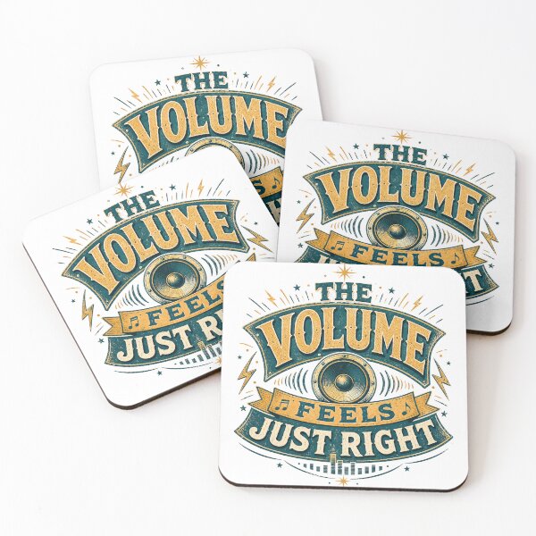 Item preview, The Volume Feels Just Right Vintage Speaker Music Lover Retro Typography Art designed and sold by inkoutninja.