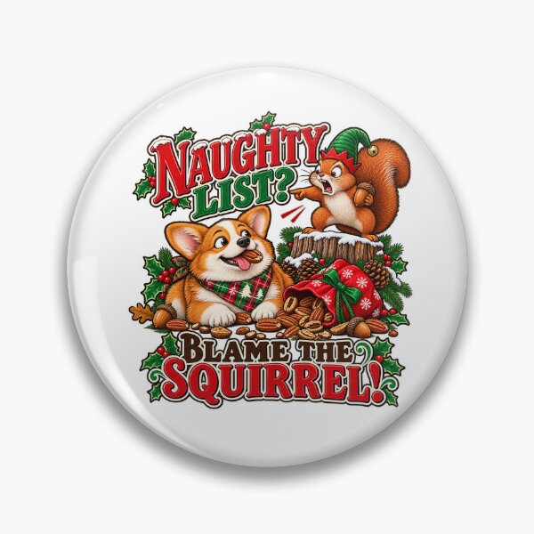 Item preview, Funny Christmas Corgi and Squirrel Holiday Shirt designed and sold by LandFinStudio.